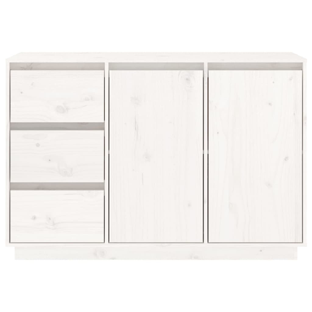 Sideboard Weiß 111x34x75 cm Massivholz Kiefer