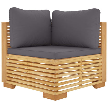 11-tlg. Garten-Lounge-Set mit Kissen Massivholz Teak