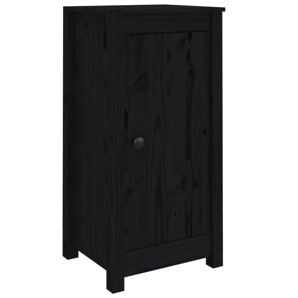 Sideboards 2 Stk. Schwarz 39x35x80 cm Massivholz Kiefer