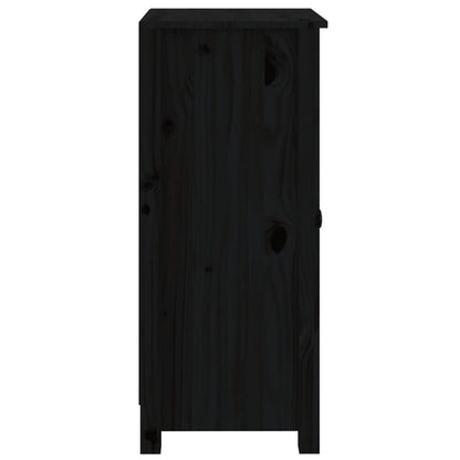 Sideboards 2 Stk. Schwarz 39x35x80 cm Massivholz Kiefer