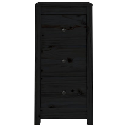 Sideboard Schwarz 40x35x80 cm Massivholz Kiefer