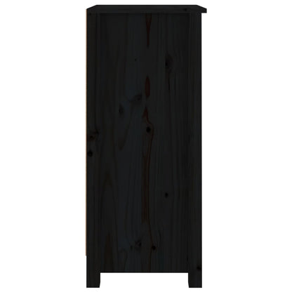 Sideboards 2 Stk. Schwarz 40x35x80 cm Massivholz Kiefer