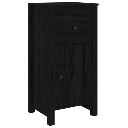 Sideboard Schwarz 40x35x80 cm Massivholz Kiefer