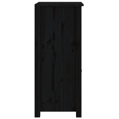 Sideboard Schwarz 40x35x80 cm Massivholz Kiefer