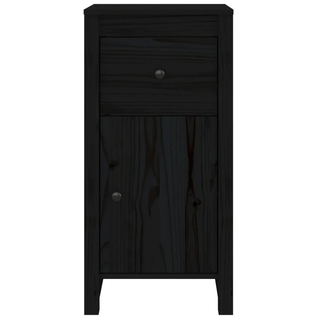 Sideboards 2 Stk. Schwarz 40x35x80 cm Massivholz Kiefer