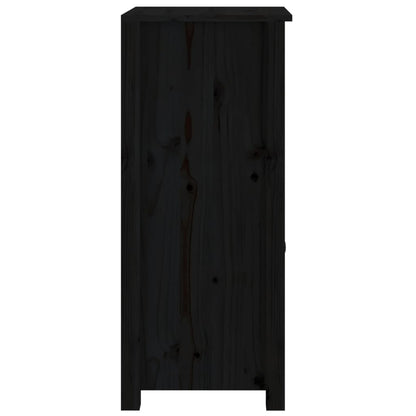 Sideboards 2 Stk. Schwarz 40x35x80 cm Massivholz Kiefer