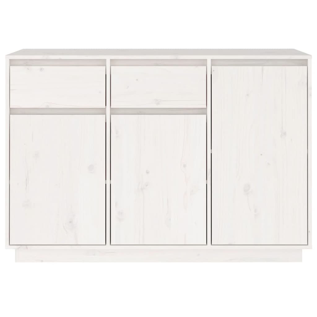 Sideboard Weiß 110x34x75 cm Massivholz Kiefer