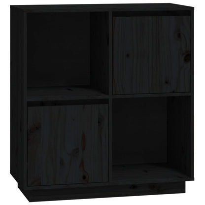 Sideboard Schwarz 74x35x80 cm Massivholz Kiefer