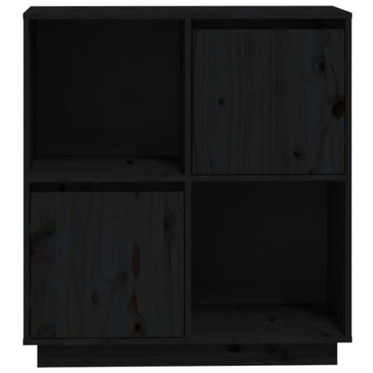 Sideboard Schwarz 74x35x80 cm Massivholz Kiefer