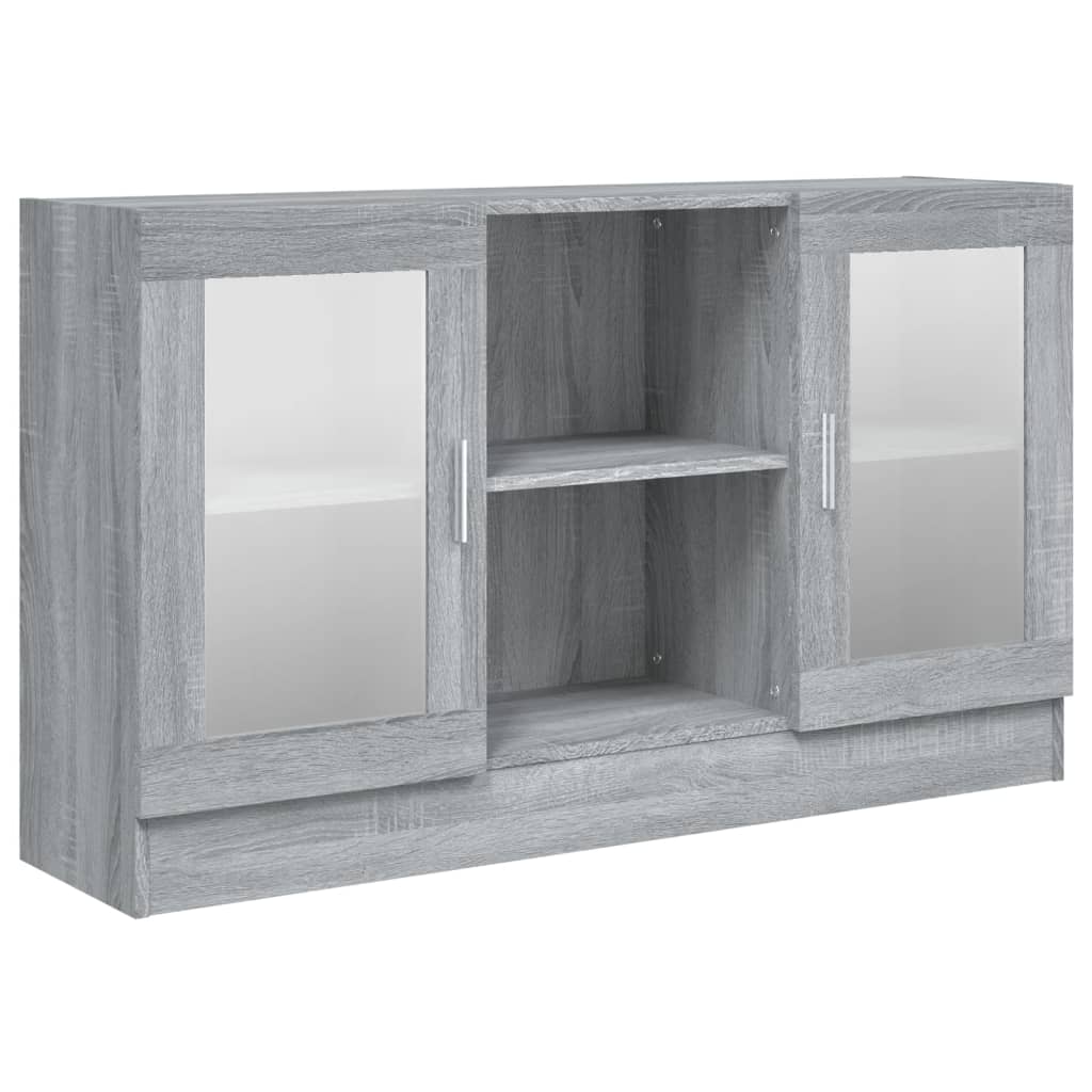 Vitrinenschrank Grau Sonoma 120x30,5x70 cm Holzwerkstoff