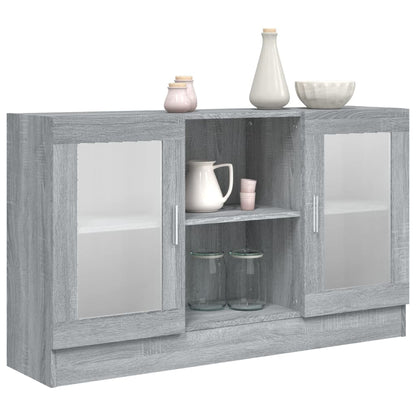 Vitrinenschrank Grau Sonoma 120x30,5x70 cm Holzwerkstoff