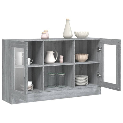 Vitrinenschrank Grau Sonoma 120x30,5x70 cm Holzwerkstoff