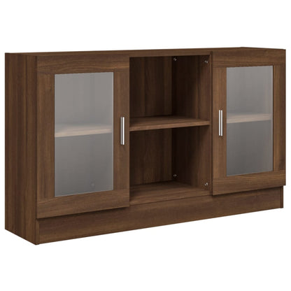 Vitrinenschrank Braun Eichen-Optik 120x30,5x70 cm Holzwerkstoff