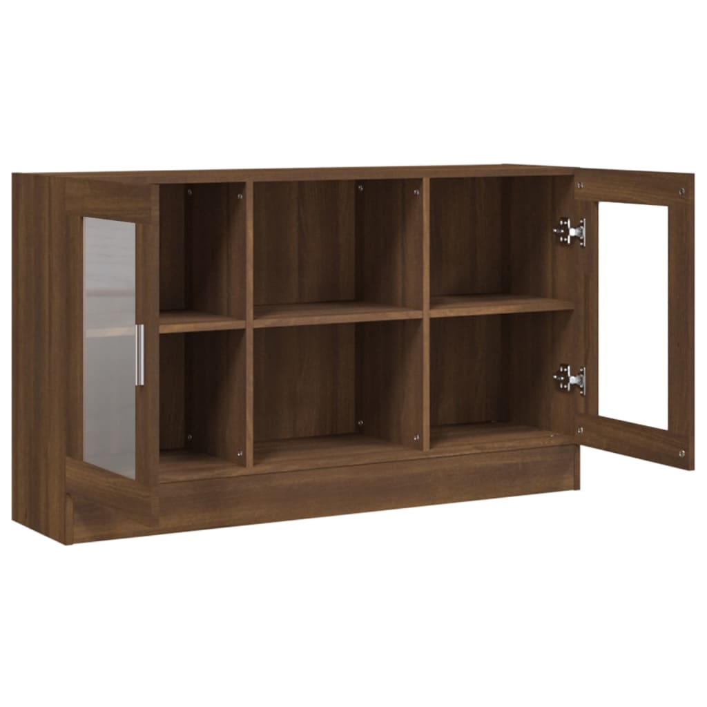 Vitrinenschrank Braun Eichen-Optik 120x30,5x70 cm Holzwerkstoff