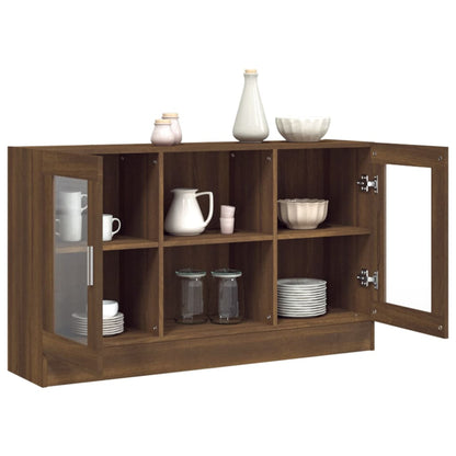 Vitrinenschrank Braun Eichen-Optik 120x30,5x70 cm Holzwerkstoff