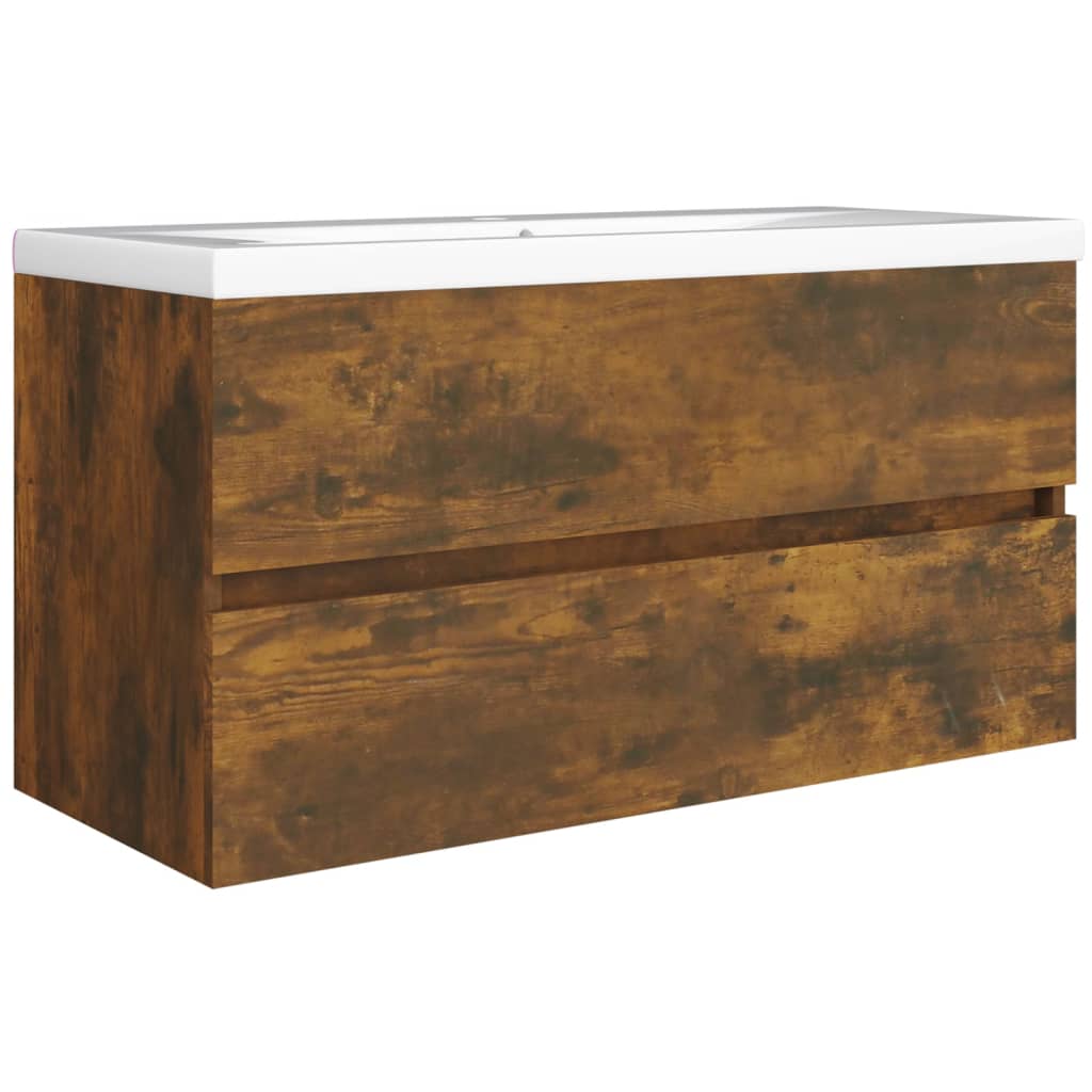 Waschbeckenschrank Räuchereiche 90x38,5x45 cm Holzwerkstoff