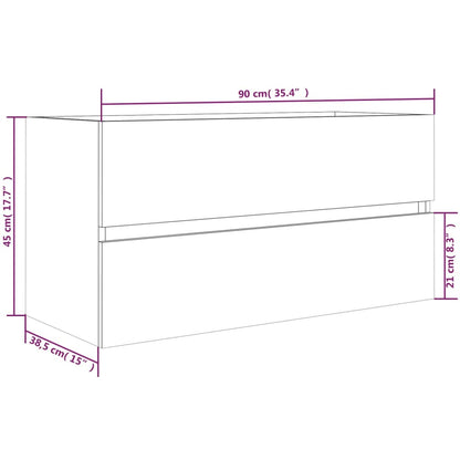 Waschbeckenschrank Räuchereiche 90x38,5x45 cm Holzwerkstoff