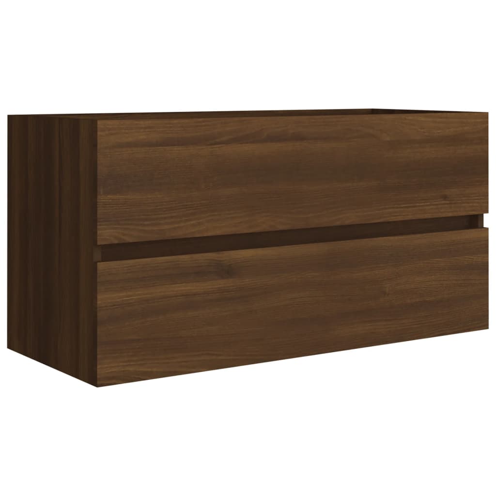 Waschbeckenschrank Braun Eiche 90x38,5x45 cm Holzwerkstoff