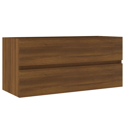 Waschbeckenschrank Braun Eiche 100x38,5x45 cm Holzwerkstoff