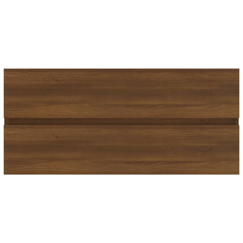 Waschbeckenschrank Braun Eiche 100x38,5x45 cm Holzwerkstoff