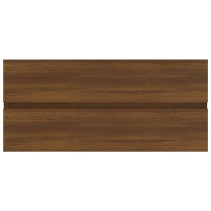 Waschbeckenschrank Braun Eiche 100x38,5x45 cm Holzwerkstoff