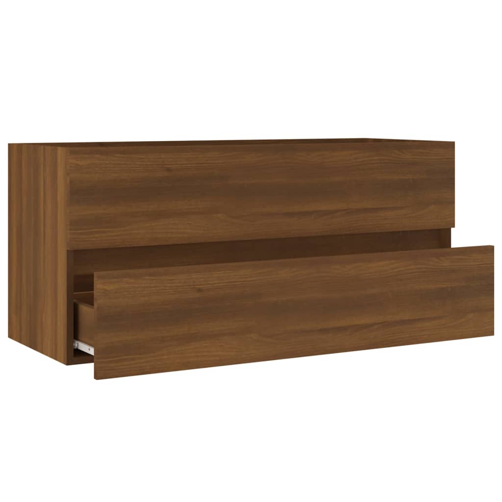 Waschbeckenschrank Braun Eiche 100x38,5x45 cm Holzwerkstoff