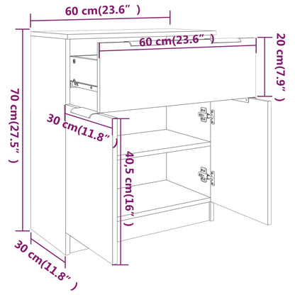 Sideboard Weiß 60x30x70 cm Holzwerkstoff