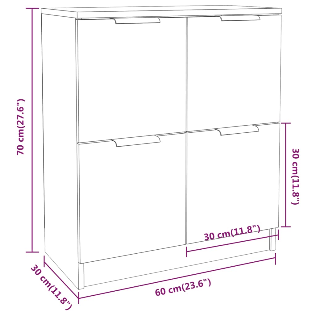 Sideboard Weiß 60x30x70 cm Holzwerkstoff