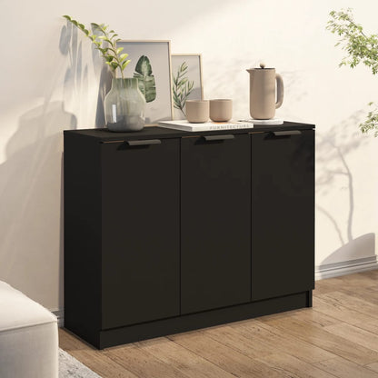 Sideboard Schwarz 90,5x30x70 cm Holzwerkstoff