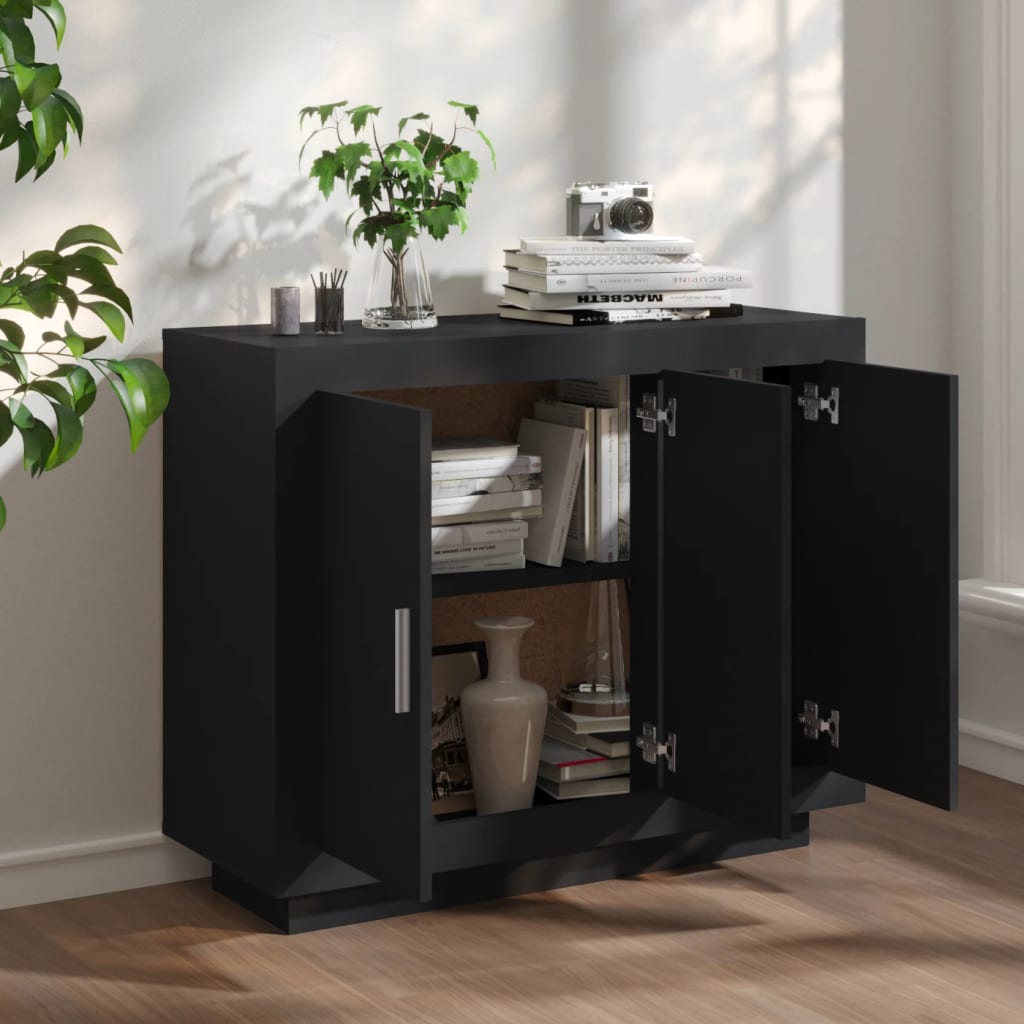 Sideboard Schwarz 92x35x75 cm Holzwerkstoff