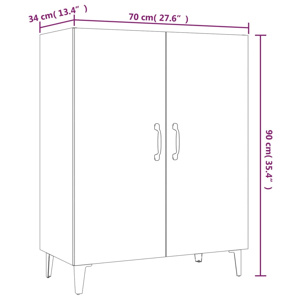 Sideboard Weiß 70x34x90 cm Holzwerkstoff