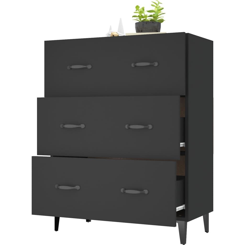 Sideboard Schwarz 69,5x34x90 cm Holzwerkstoff