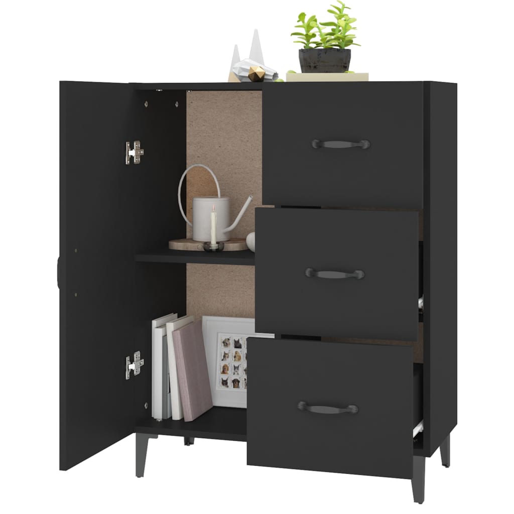 Sideboard Schwarz 69,5x34x90 cm Holzwerkstoff