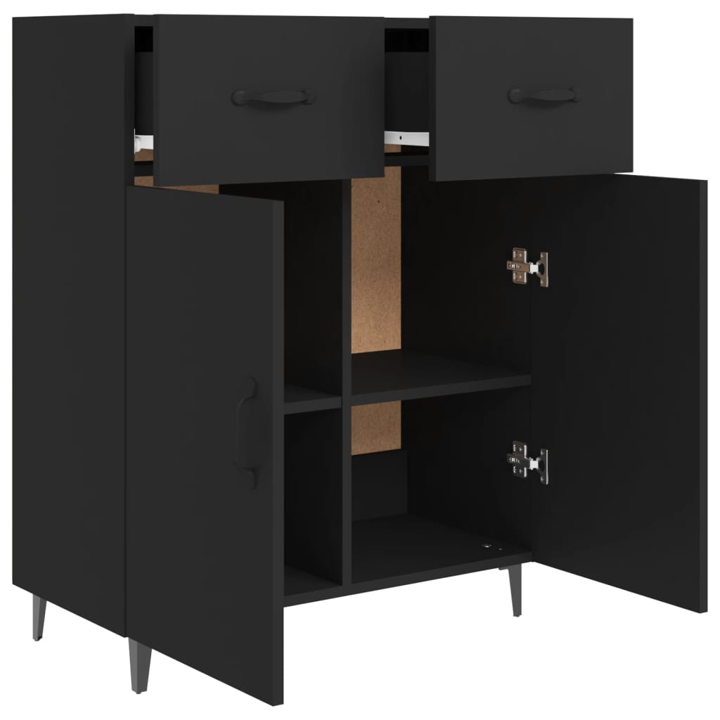 Sideboard Schwarz 69,5x34x90 cm Holzwerkstoff