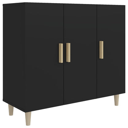 Sideboard Schwarz 90x34x80 cm Holzwerkstoff