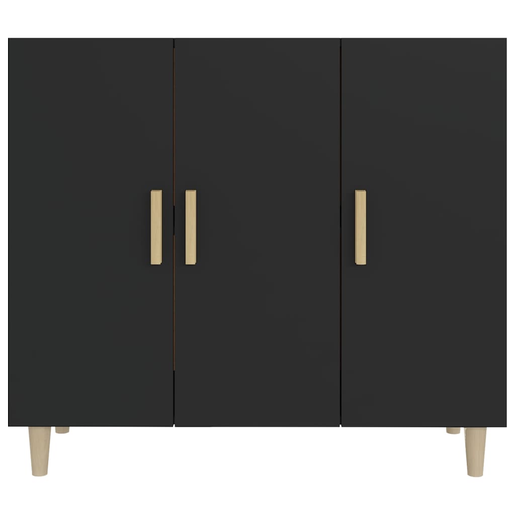 Sideboard Schwarz 90x34x80 cm Holzwerkstoff