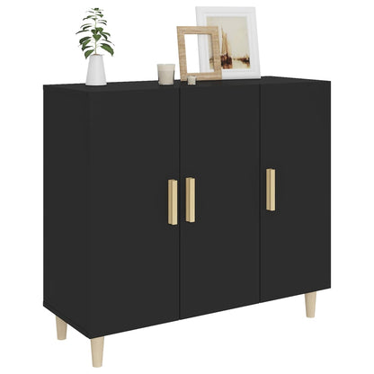 Sideboard Schwarz 90x34x80 cm Holzwerkstoff