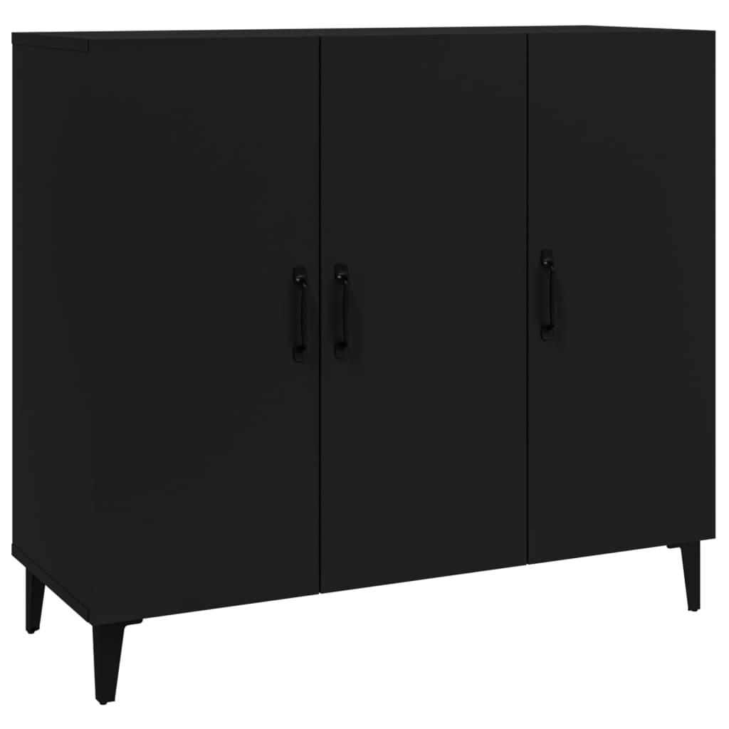 Sideboard Schwarz 90x34x80 cm Holzwerkstoff