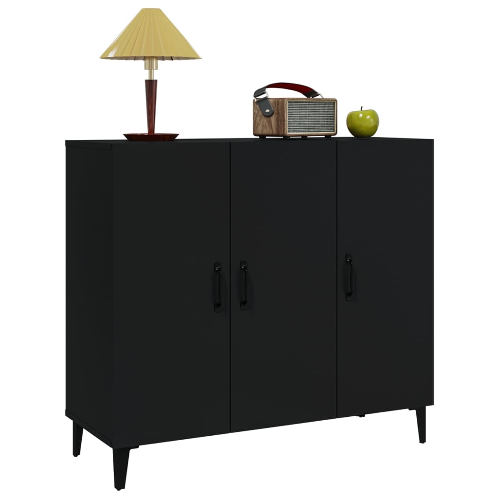 Sideboard Schwarz 90x34x80 cm Holzwerkstoff