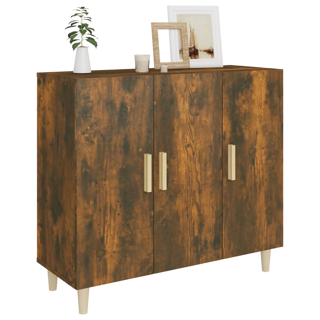 Sideboard Räuchereiche 90x34x80 cm Holzwerkstoff