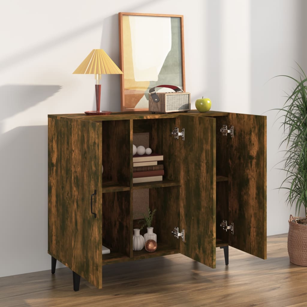 Sideboard Räuchereiche 90x34x80 cm Holzwerkstoff