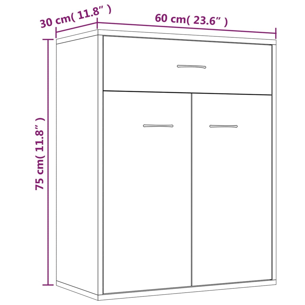 Sideboard Räuchereiche 60x30x75 cm Holzwerkstoff