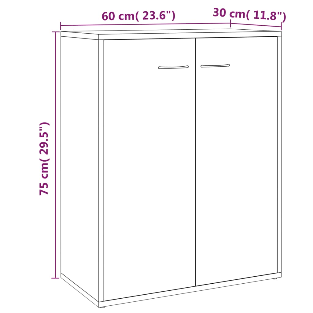 Sideboard Räuchereiche 60x30x75 cm Holzwerkstoff