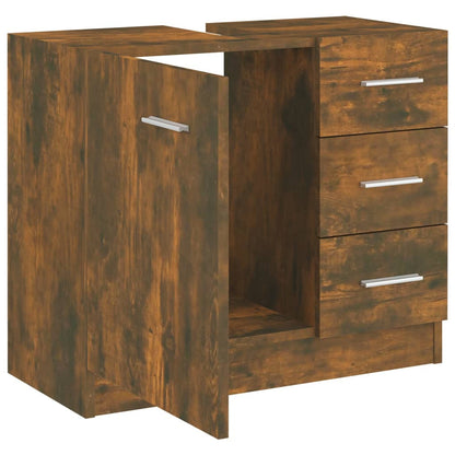 Waschbeckenschrank Räuchereiche 63x30x54 cm Holzwerkstoff