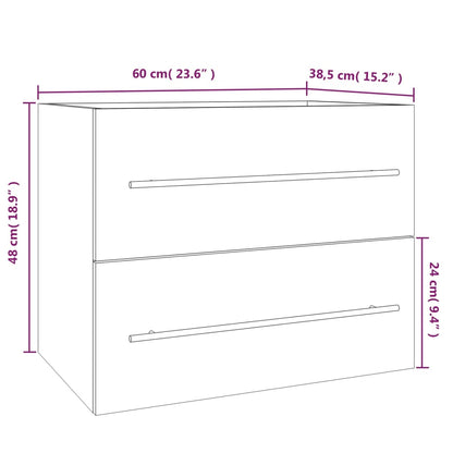 Waschbeckenschrank Räuchereiche 60x38,5x48 cm Holzwerkstoff