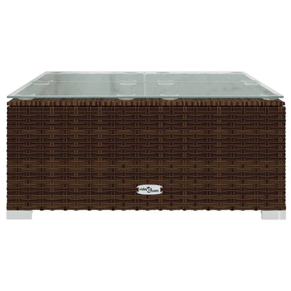 10-tlg. Garten-Lounge-Set mit Kissen Braun Poly Rattan