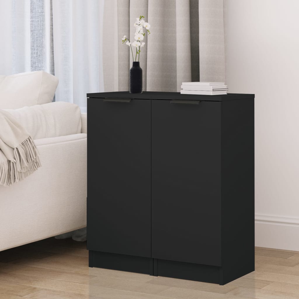 Sideboards 2 Stk. Schwarz 30x30x70 cm Holzwerkstoff