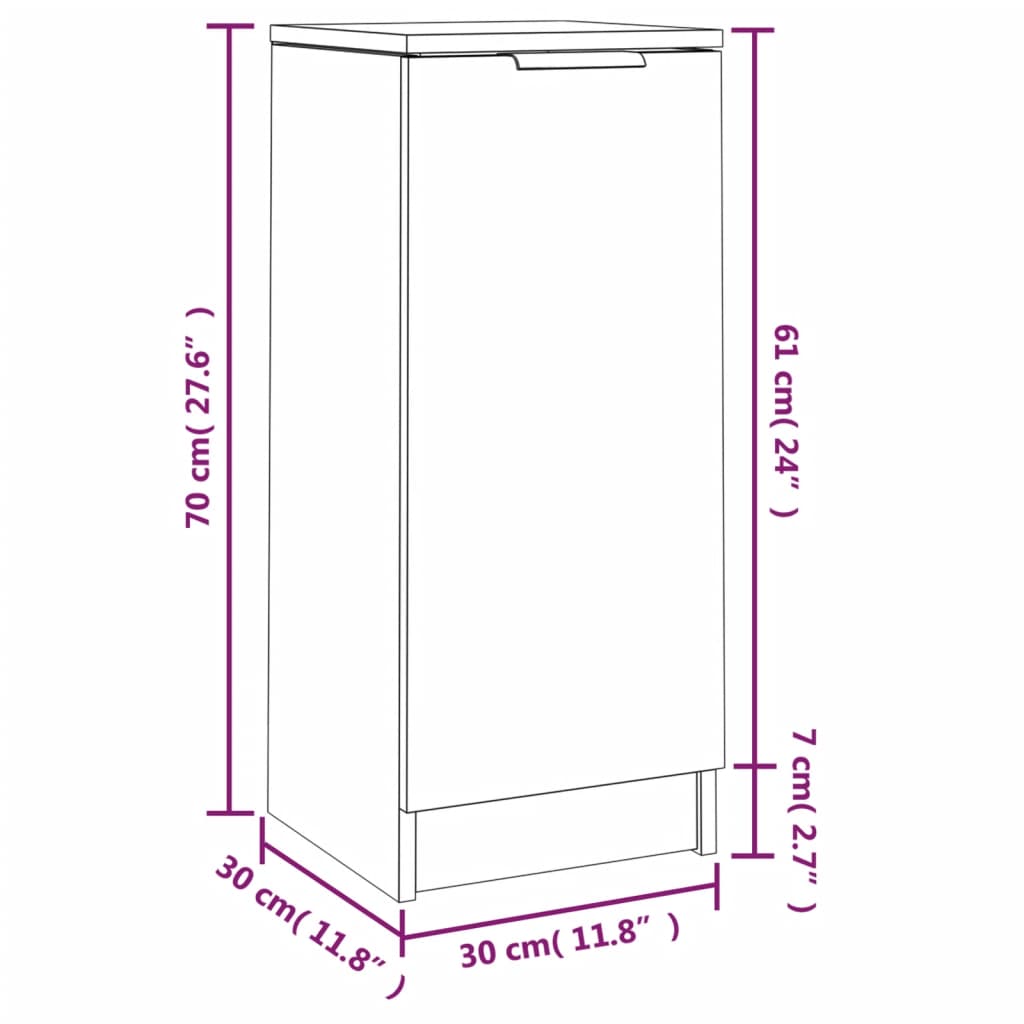 Sideboards 2 Stk. Sonoma-Eiche 30x30x70 cm Holzwerkstoff