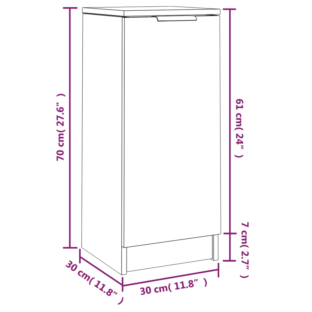 Sideboards 2 Stk. Betongrau 30x30x70 cm Holzwerkstoff