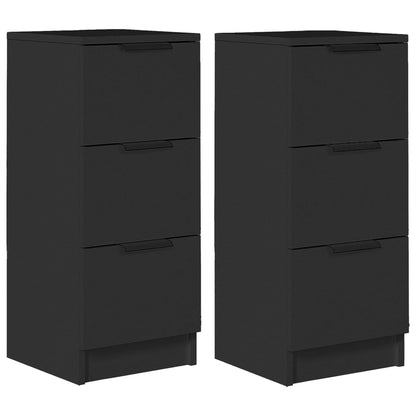 Sideboards 2 Stk. Schwarz 30x30x70 cm Holzwerkstoff